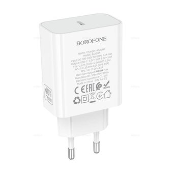  СЗУ BOROFONE BA109A Star single port PD40W charger set C to C EU белый 
