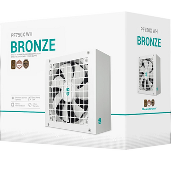  Блок питания Deepcool Gamerstorm PF750X WH (ATX 2.52, 750W, PWM 120mm fan, Active PFC+DC to DC, 80+ Bronze, белый) RET 