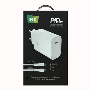  СЗУ More Choice NC67a 1Type-C 3.0A PD 20W Type-C Type-C White 