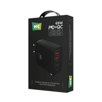  СЗУ More choice NC95 2USB+2Type-C 3.0A PD65W быстрая зарядка Black 