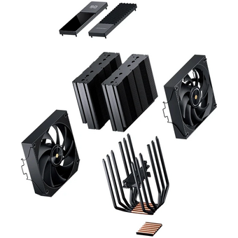  Кулер JONSBO CC90 Black LGA1851/1700/1200/115X/AM5/AM4 (TDP 285W, PWM, 130mm Black Fan + 120mm Black Fan, 6 тепловых трубок, медная база) 