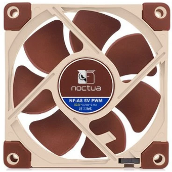  Кулер Noctua NF-A8 5V PWM (80x80x25mm, 4-pin 32.6CFM, 17.7dBA, 2200RPM, Beige/Brown) 