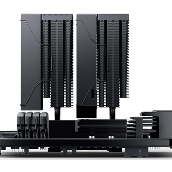  Кулер JONSBO CC90 Black LGA1851/1700/1200/115X/AM5/AM4 (TDP 285W, PWM, 130mm Black Fan + 120mm Black Fan, 6 тепловых трубок, медная база) 