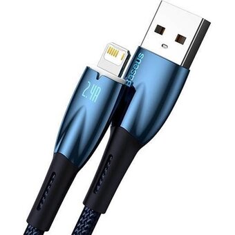  Кабель Baseus CADH000303 Glimmer Series Fast Charging Data Cable USB to iP 2.4A 2m Blue 