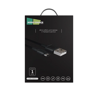  Кабель More choice K19a/К19а USB+Type-C 2.0A TPE 1м Black 