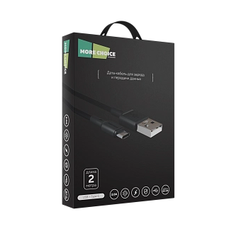  Кабель More choice K19a/К19а USB+Type-C 2.0A TPE 2м Black 