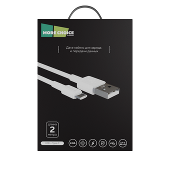  Кабель More choice K19a/К19а USB+Type-C 2.0A TPE 2м White 