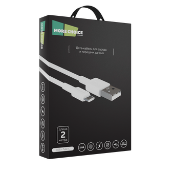  Кабель More choice K19a/К19а USB+Type-C 2.0A TPE 2м White 
