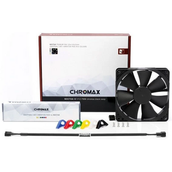  Кулер Noctua NF-F12 PWM chromax.black.swap (120x120x25mm, 4-pin 54.97CFM, 22.4dBA, 1500RPM, Black) 