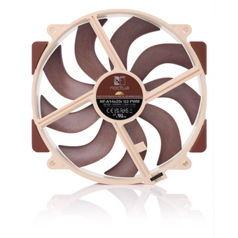  Кулер Noctua NF-A14x25r G2 PWM (140x140x25mm, 4-pin 91.58CFM, 24.8dBA, 1500RPM, Beige/Brown) 