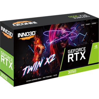  Видеокарта INNO3D RTX 3050 Twin X2 6GB (N30502-06D6-1880VA60) /RTX3050, HDMI, DP*3, 6G,D6 