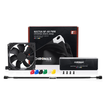  Кулер Noctua NF-A9 PWM chromax.black.swap (92x92x25mm, 4-pin 46.44CFM, 22.8dBA, 2000RPM, Black) 