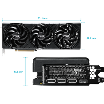  Видеокарта Palit Nvidia GeForce RTX 5080 Infinity 3 OC 16ГБ PA-RTX5080 (ne75080u19t2-gb2035s), GDDR7, OC, Ret 