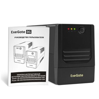  ИБП ExeGate Power NB-450.LED.AVR.2SH (EX299473RUS) 450VA/270W, LED, AVR, 2*Schuko, батарея 12V 4.5Ah, Black 