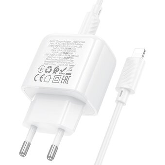  СЗУ HOCO CS54A Type-C Lightning белый 