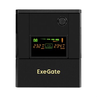  ИБП ExeGate SpecialPro Smart LLB-1000.LCD.AVR.4SH.USB (EX299949RUS) 1000VA/700W, LCD, AVR, 4*EU/Тип F(Schuko,USB, батарея 12V 7.2Ah-2шт 