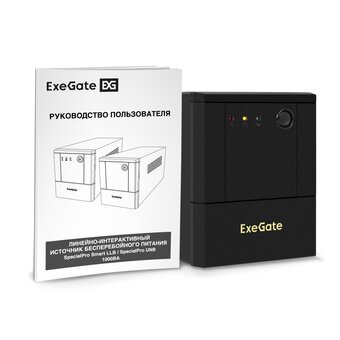  ИБП ExeGate SpecialPro UNB-1000.LED.AVR.4SH (EX299952RUS) 1000VA/700W, LED, AVR, 4*EU/Тип F(Schuko, батарея 12V 7.2Ah-2шт, металлический корпус 