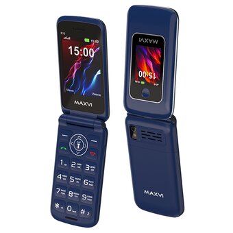  Мобильный телефон Maxvi E15 синий 