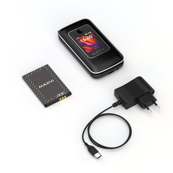  Мобильный телефон Maxvi E15 черный 