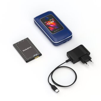  Мобильный телефон Maxvi E15 синий 