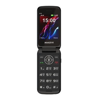  Мобильный телефон Maxvi E15 черный 