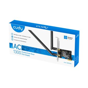  Адаптер Cudy WE1300 1.0 двухдиапазонный PCI-E с поддержкой Wi-Fi AC1300 