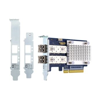  Сетевая карта QNAP QXP-32G2FC Dual-port Fiber Channel adapter, 2 x 32 Gb / s SFP +, PCIe Gen3 x8. For QTS OS Only 