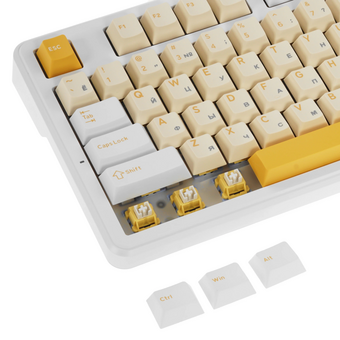  Клавиатура Ajazz AK870 V2 Day Dream Switch желтый/белый 