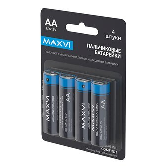 Щелочная батарейка Maxvi MBLR6CF4, Comfort, AA, alkaline, 4шт 