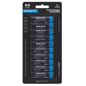  Щелочная батарейка Maxvi MBLR6ES10, Easy, AA, alkaline, 10шт 