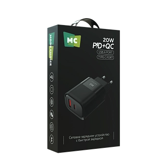  СЗУ More Choice NC81/НС81 1USB+1Type-C 3.0A QC3.0+PD20Вт Black 