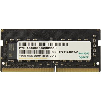  ОЗУ Apacer AS16GGB26CRBBGH DDR4 16GB 2666MHz SO-DIMM (PC4-21300) CL19 1.2V (Retail) 2048*8 3 years 