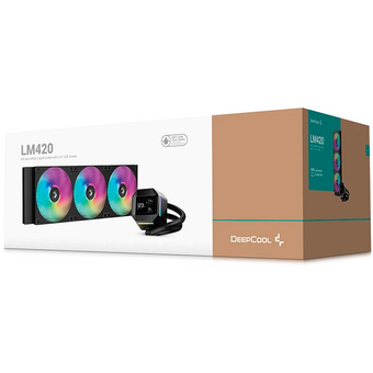  СВО Deepcool LM420 (R-LM420-BKDMMC-1) ARGB Soc-AM5/AM4/1200/1700/1851 черный 4-pin 25.2dB Al LCD 2176gr Ret 
