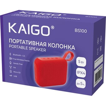  Колонка портативная KAIGO BS100 красная 