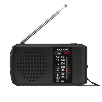  Радио FM-приемник Maxvi PR-03 черный 