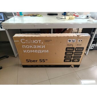  УЦ Телевизор Sber SDX 55U4123B черный (ПУ) 