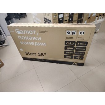  УЦ Телевизор Sber SDX 55U4123B черный (Плохая упаковка) 