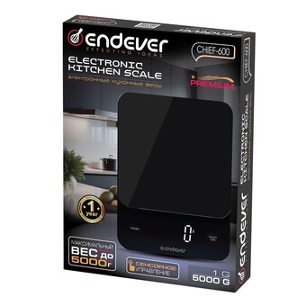  Весы кухонные Endever Chief-600 черный 