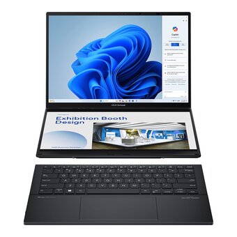  Ноутбук Asus ZenBook Duo UX8406CA-QL460X (90NB14X1-M00UA0-Win11P) Core Ultra 7 255H 16Gb SSD512Gb Intel Arc 140T 14" OLED Touch WUXGA dk.grey WiFi 