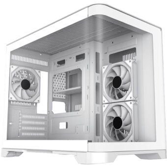  Корпус GameMax Hype-M White без БП(ATX, USB3.0,Зак.стекло,3*120мм ARGB вент+конт., пыл.фильтр) 