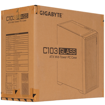  Корпус Gigabyte C103 Glass Global (28300-C103B-1CRR) без БП черный 
