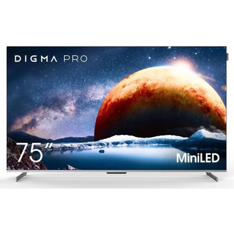  Телевизор QLED Digma Pro 75" Mini LED 75Q Google TV Frameless серебристый/серебристый 