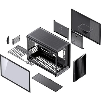  Корпус JONSBO D33 Black, mini-ITX, mATX, черный 