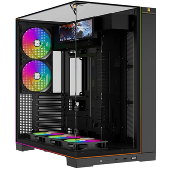  Корпус Thermalright TR-A70 Vision Fan5-C (TRA70VF5CB) / Black / TG / 5x120mm ARGB PWM Fans / ARGB Strip / 9.16'' LCD screen / USB Type-C / ATX 