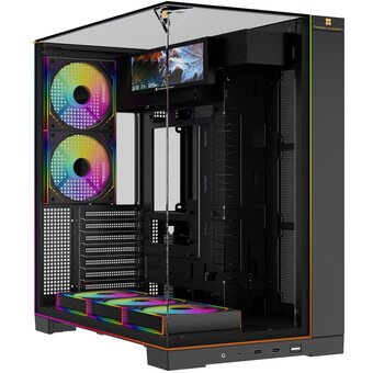  Корпус Thermalright TR-A70 Vision Fan5-M (TRA70VF5MB) / Black / TG / 5x120mm ARGB PWM Fans / ARGB Strip / 9.16'' LCD screen / USB Type-C / ATX 