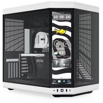  Корпус HYTE Y70 Touch Infinite (CS-HYTE-Y70TTI-WB), без БП, Midi-Tower, TG, LCD, no fans, 2xUSB-A 3.2, 1xUSB Type-C, E-ATX, ATX, mITX White 