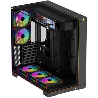  Корпус Thermalright TR-A70 Vision Fan5-M (TRA70VF5MB) / Black / TG / 5x120mm ARGB PWM Fans / ARGB Strip / 9.16'' LCD screen / USB Type-C / ATX 