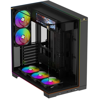  Корпус Thermalright TR-A70 Vision Fan5-C (TRA70VF5CB) / Black / TG / 5x120mm ARGB PWM Fans / ARGB Strip / 9.16'' LCD screen / USB Type-C / ATX 