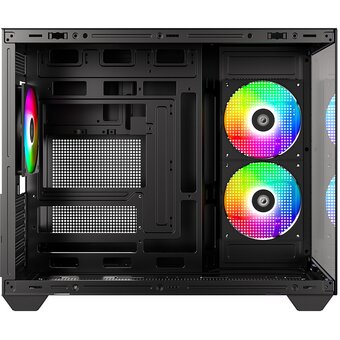  Корпус ID-Cooling View 500 ARGB Black mATX/win TG/3 fans/Gen2 Type C/CPU 162mm/GPU 407mm/no PSU 