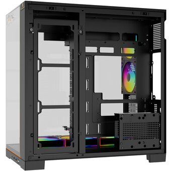  Корпус Thermalright TR-A70 Vision Fan5-M (TRA70VF5MB) / Black / TG / 5x120mm ARGB PWM Fans / ARGB Strip / 9.16'' LCD screen / USB Type-C / ATX 